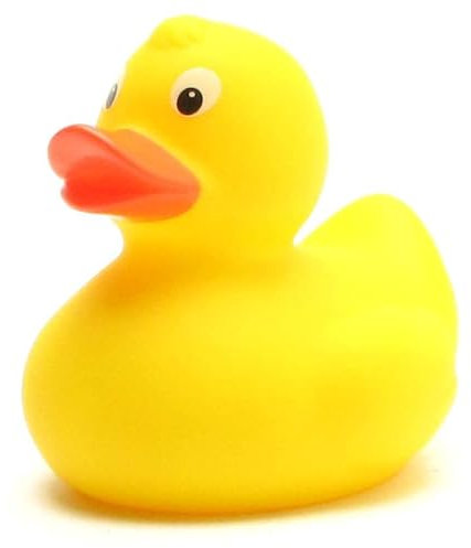 Duckshop I Badeente Malina Gelb – Der Klassiker unter den Quietscheenten I Quietscheentchen I L: 8,5 cm I Geschenk Kinder I Geschenk Sammler