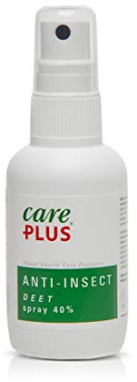 Care Plus Spray Anti-Insectes, À Base de 40% de DEET, Pour Toutes les Destinations, 8h de Protection, Pour 1 Adulte, 60 ml