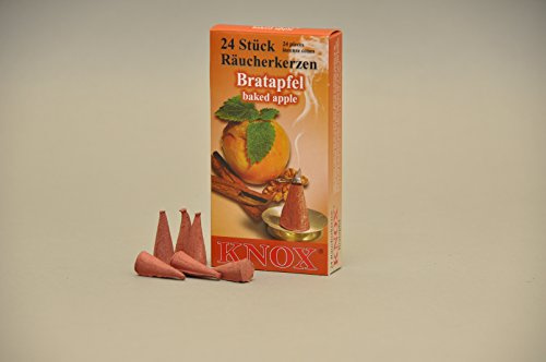 Knox Räucherkerzen/Räucherkegel - Bratapfel - 24 Stück/Pkg. (1, Bratapfel)