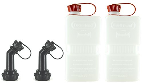 FuelFriend®-PLUS CLEAR 1,5 Liter - Klein-Benzinkanister Mini-Reservekanister + verschließbares Auslaufrohr - im Doppelpack