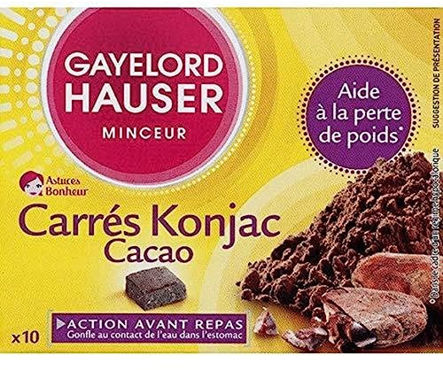 GAYELORD HAUSER - Carrés de Konjac au Cacao - Coupe-Faim - Aide à la perte de poids - 100 g
