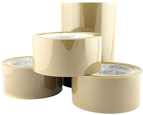 Q-Connect KF04381 Ruban adhésif d'emballage silencieux, Marron - Lot de 6