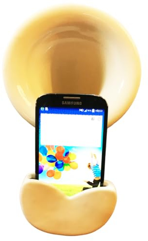 AMPLIFICATORE IN PORCELLANA PER SMARTPHONE IPHONE - SAMSUNG Compatibile con tutti - Design GRAMMOFONO
