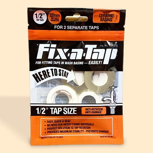 Essex Orange Fix-a-Tap Tap Fitting Kit for 1/2 Taps - for Ceramic Wash Hand Basin. Fits Two Separate Taps