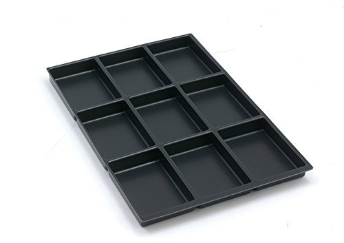 BISLEY MultiDrawer Schubladeneinsatz A4 9 Fächer für alle DIN A4 Schubladen, Metall, 800 Kunststoff, 36.5 x 23.7 x 2.7 cm