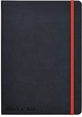 Oxford Black n' Red Dagbok, Svart, Röd, A5