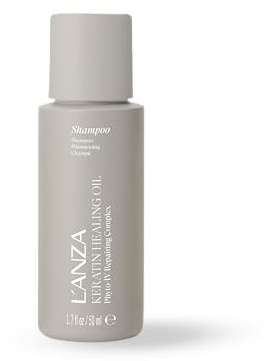 L'ANZA Keratin Heilöl Glänzendes Shampoo für Geschädigtes Haar (50 ml), Nährt, Repariert, Glanz & Stärke für ein Perfektes, Seidiges Aussehen, Sulfatfrei, Parabenfrei, Glutenfrei