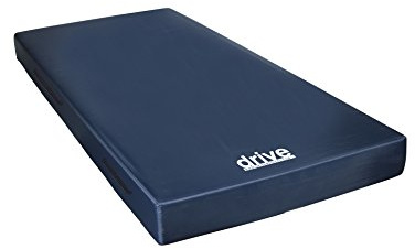 Drive Medical 15076 Decompressing Foam Mattress, Pressure-Relief Support for Homecare & Hospital Beds, High-Density Foam with Removable Cover, 275 Weight Capacity, 80L x 36W x 8H, Blue
