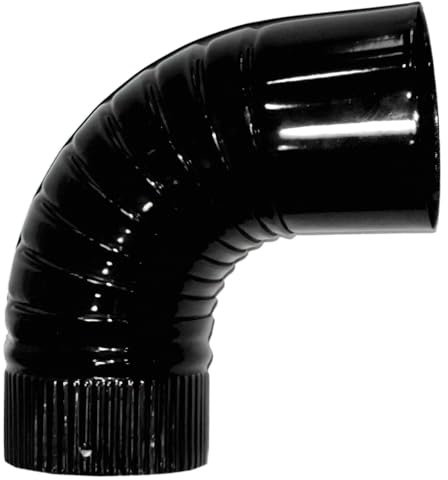 Wolfpack 22011105 Coude à 90° vitrifié pour poêle Noir 110 mm