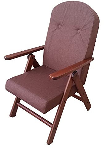 Sessel Stuhl Hochlehner Holz Relax 4 Positionen Kissen gefüllt H 105 cm Wohnzimmer Küche Lounge Sofa