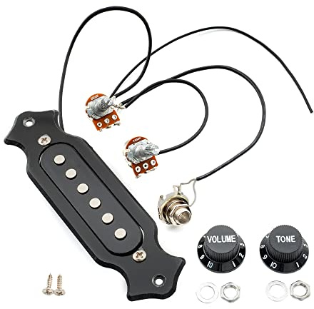 Musiclily Basic Vorverdrahteter Soundhole Tonabnehmer Single Coil Schwarz