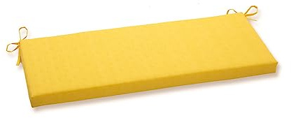 Pillow Perfect Solid Outdoor Patio Sofa Bench Swing Cushion, Weather, and Fade Resistant, 18 x 45, Yellow Fresco, 1 Count