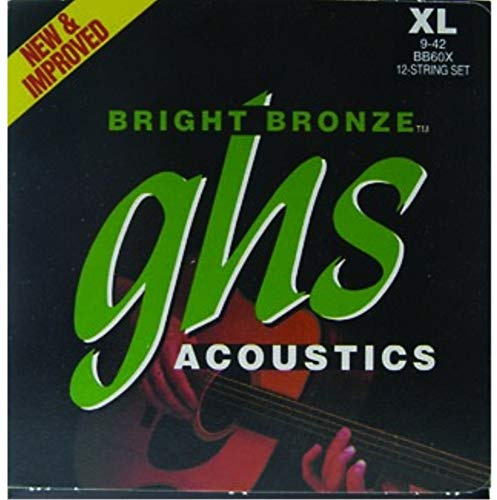 GHS™ Strings »BRIGHT BRONZE™ BB60X 12-STRING ACOUSTIC GUITAR« Saiten für 12-Saitige Akustik-Gitarre - 80/20 Bronze - Extra Light: 009-042