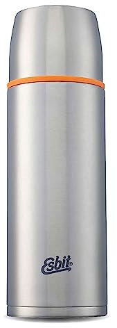 Esbit Classic Isolierflasche 750ml - Thermoskanne für warm & kalt - Thermosflasche mit 2 Bechern - Trinkflasche Edelstahl - Auslaufsicher - Edelstahl
