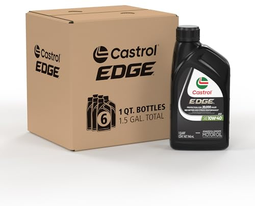 Castrol EDGE 10W-40 Advanced Full Synthetic Motor Oil, 1 Quart, Pack of 6