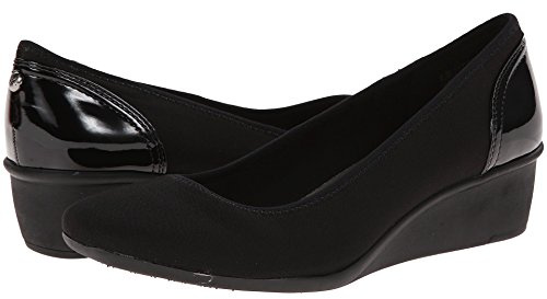 Anne Klein Sport Women's Wisher Fabric Wedge Pump, Black, 7 UK