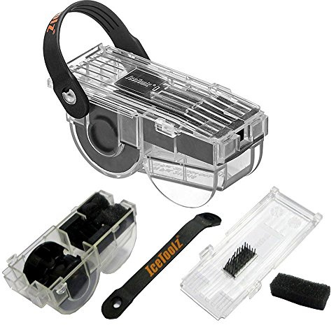 IceToolz Bike Chain Scrubber | Bicycle Cleaning Tool | Chain Scrubber Brushes | Chain Cleaner | Transparent black