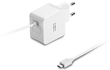 aiino - Wall Charger Caricabatteria da parete per tutti i telefoni cellulari e smartphone con funzione di ricarica USB - Caricatore USB da muro portatile 2A w/include Micro USB cable, Bianco
