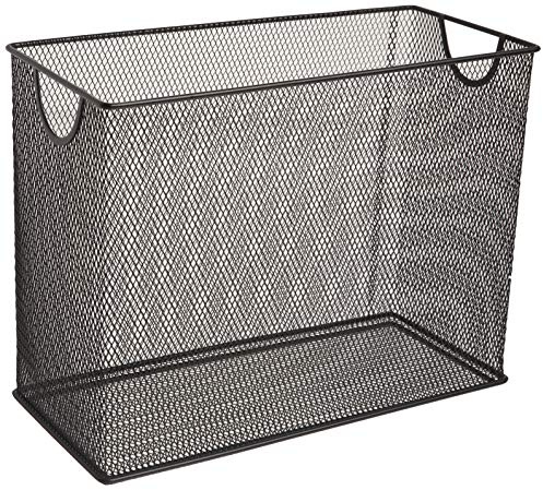 U Brands Desktop Hanging File Organizer, Black Mesh Metal, 5.5 D x 9.53 W x 12.4 H, Letter Size, Steel Wire Document & Folder Organizer for Office Desk, Home, Classroom