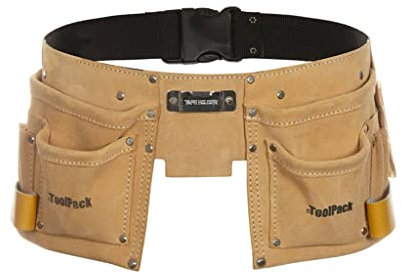 Toolpack 68112366020 Ceinture porte-outils Hobby 2 poches cuir bricolage maison, multicolore