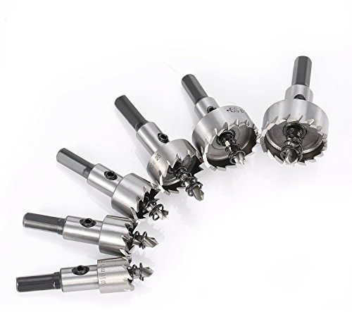 6Pz HSS Seghe a Tazza Drill Hole Saw, Acciaio Inox Lega di Metallo ad Alta Velocità Twist Drill Bit Set di Utensili per Taglio, 16/18,5/20/25/30/32MM