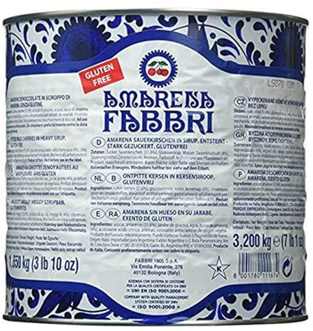 Amarena Fabbri Wild Cherries in Syurp Large Can 7lb 10z. 3.2 Kilogram