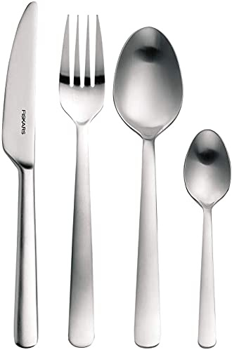 Fiskars Servizio di posate, 24 pezzi, Acciaio di qualità, Argento/Opaco, Functional Form, 1002961