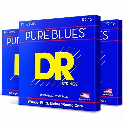DR Strings PHR-10 Pure Blues - Corde per chitarra elettrica, 10-46, confezione da 3