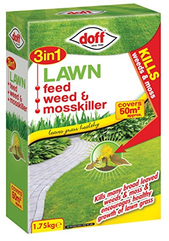 Doff 3-in-1 Lawn Feed Weed and Moss killer, Multi-Colour, 1.75 kg