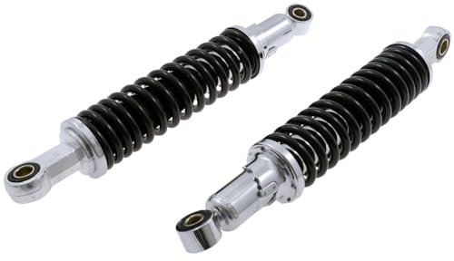 Stoßdämpfer 310mm schwarz Set universal kompatibel mit Honda MT/MB Moped | Zur Kompatibilitätsprüfung: Set, schwarz, 310 mm; kompatibel mit HONDA MB 50 AC01 2T AC 80-83, HONDA MB 80 S 2T AC