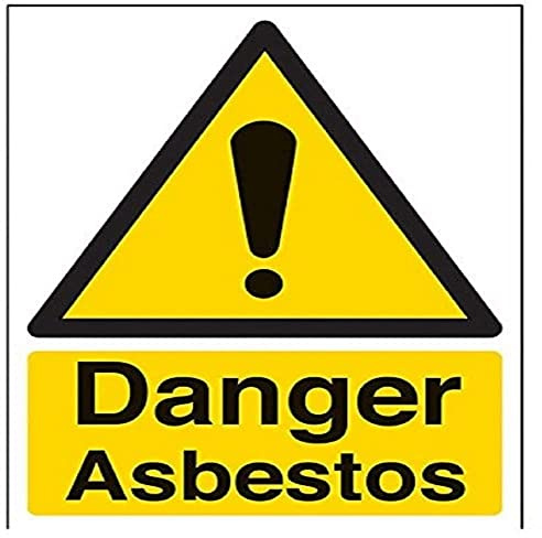 V Safety Danger Asbestos Warning Sign - 150mm x 200mm - 1mm Rigid Plastic