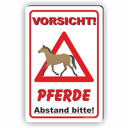 VORSICHT PFERDE - Bitte Abstand halten - Tierstransport/T-008 (30x45cm Schild)