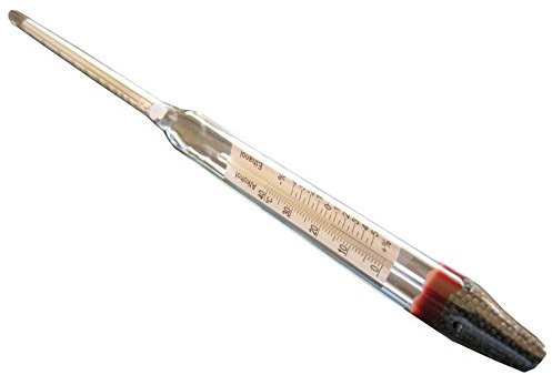 Dr. Richter Alkoholmeter 0-100 Vol% mit Thermometer und Ausgleichsskala, Schutzhülle nutzbar als Eintauchzylinder