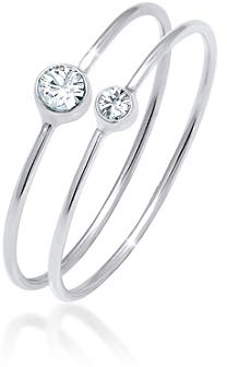Elli Damen Ring Set Elegant Basic mit Kristallen
