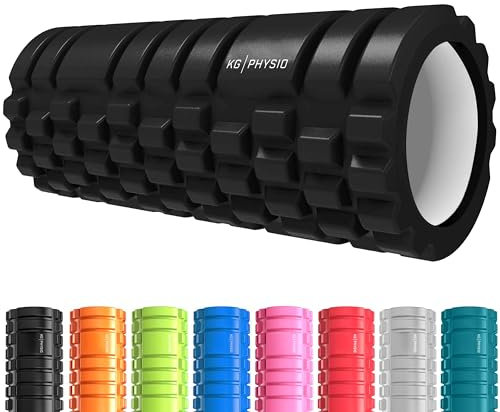 KG PHYSIO Faszienrolle Wirbelsäule, Rücken & Beine - 3-Zonen Massageroller (Weich/Mittel/Intensiv) - Leichter EVA Foam Roller - Yoga Rolle zum Warm-up, Trainieren & Massieren (33 x 13,5 cm)