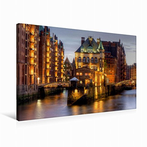 Premium Textil-Leinwand 75 x 50 cm Quer-Format Hamburg - Speicherstadt | Wandbild, HD-Bild auf Keilrahmen, Fertigbild auf hochwertigem Vlies, Leinwanddruck von Thomas Seethaler