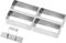 Gobel 881780 Boîte de 4 emporte-pièces Rectangulaires + Poussoir Inox, Argent