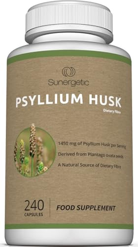 Premium Psyllium Husk Capsules - Psyllium Husk Fibre Supplement Helps Support Digestion, Intestinal Health & Regularity - 240 Capsules