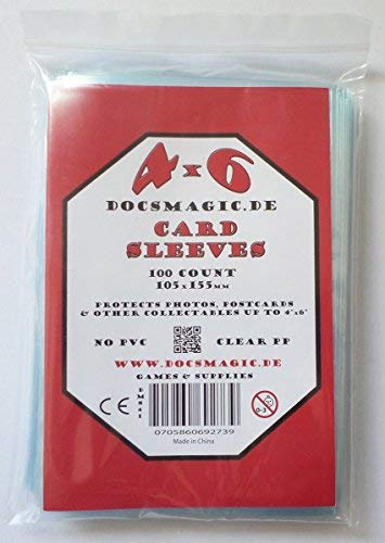 docsmagic.de 100 4 x 6 Soft Sleeves - 105 x 155 mm - Photo Postcards
