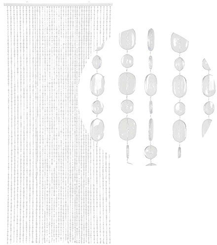 HAB & GUT -DV0221- Türvorhang OVAL, KLAR, 90 x 200 cm, Pailettenvorhang Perlenvorhang