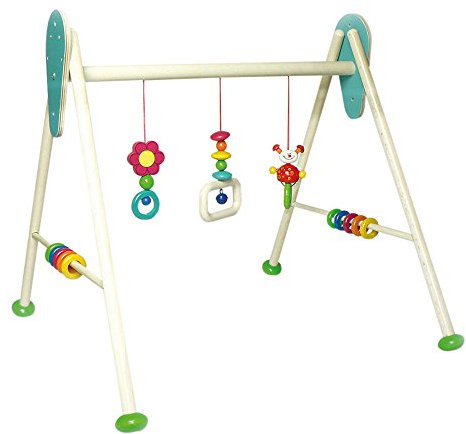 Hess Holzspielzeug 13373 - Babyspielgerät Käfer Tom aus Holz, höhenverstellbar, ca. 62 x 57 x 55 cm