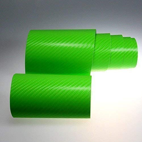 TipTopCarbon 6,57€/m² 4D Carbon Folie grün BLASENFREI 30m x 1,52m mit Luftkanäle Autofolie selbstklebend