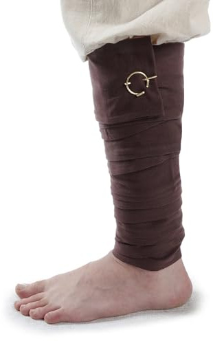 HEMAD Mittelalter Wadenwickel Set mit Fibeln Feste Baumwolle Modell: Balder