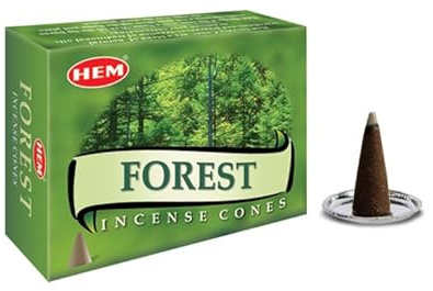 HEM Forest Incense Cones – Pack of 12 Boxes (10 Cones Each) | Fresh Earthy Aroma for Peace, Positivity & Relaxation | Handcrafted Natural Cones for Meditation, Yoga, Healing & Home Fragrance