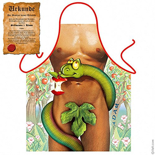 Tini - Shirts Sexy Grillschürze ! Top Scherzartikel zum Geburtstag, für Partys, Karneval,…: Adam !! GRATIS Urkunde dabei !!