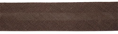 Jajasio Baumwoll Schrägband 25mm breit in 40 Farben, Einfassband Baumwolle Nahtband/Farbe: 06 - dunkelbraun