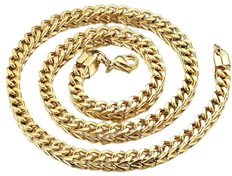 JewelryWe Schmuck Herren Kette, Edelstahl Biker Königskette Panzerkette Halskette, Silber
