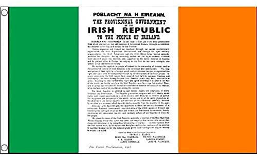 AZ FLAG - Flagge Irland Osteraufstand Proklamation - 90x60 cm - Easter Rising Fahne 100% Polyester mit Messing-Ösen - 50g