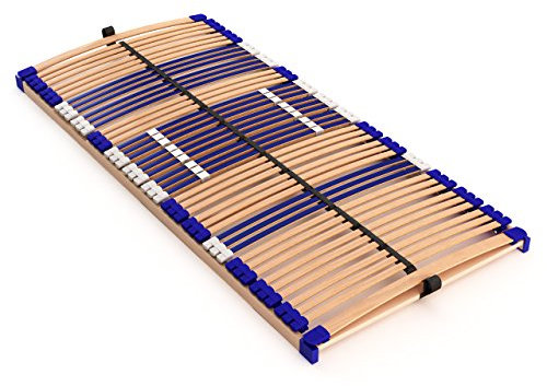 Stabiler Lattenrost 100% BUCHE Lattenrahmen - Nicht verstellbar, starr - SCHULTERFRÄSUNG, 7 Zonen, 44 Federleisten, Härte-Regulierung, Mittelgurt - FIX Comfort 44® - fertig montiert (140x200cm)