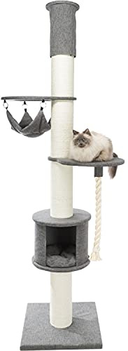 TRIXIE Poste Rascador XXL Fidele, del suelo al techo para gatos